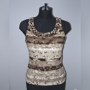 TanJay Brown and Cream Tank Top NWOT